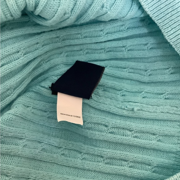 Chaps sweater ribbed blue turquoise color size L in good shape nice feel - Picture 7 of 8